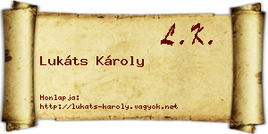 Lukáts Károly névjegykártya