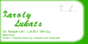 karoly lukats business card