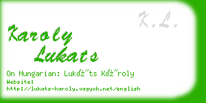 karoly lukats business card
